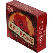 Hem Tütsü Kırmızı Gül Kokulu 10 Konik Tütsü - Red Rose