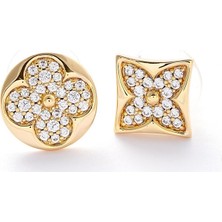 Celikchi Kadın Çiçek Model Gold Detay Küpe