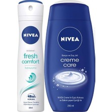Nıvea Fresh Comfort Kadın Sprey + Nıvea Duş Jeli Crème Care 250 ml