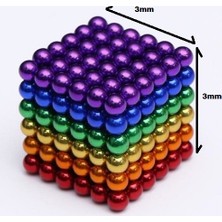 Kids Renkli Manyetik Mıknatıs Toplar 3mm 216 Adet