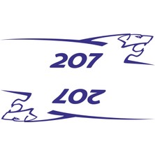 Sticker Fabrikası Peugeot 207 2 Adet Takım Oto Sticker 00688