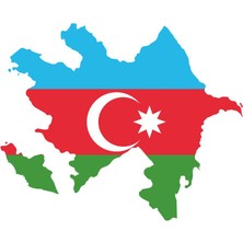 Sticker Fabrikası Azerbaycan Azeri Harita Bayrak Sticker 00708