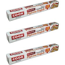 Cook Kesilmiş Pişirme Kağıdı 10 Tepsi (42 x 37 Cm) x 3 Adet