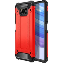 kilifone - Xiaomi Poco X3 - Kılıf Çift Katman Zırh Tank Crash Military Kapak - Kırmızı - T15899