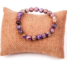 Taş Sandığı Çeroit Taşı Bileklik 8 mm - Gümüş Aparat