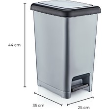 Vienev 2'li Dünya Plastik 25 lt. Slim Pedallı Çöp Kovası