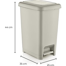 Vienev 2'li Dünya Plastik 25 lt. Slim Pedallı Çöp Kovası