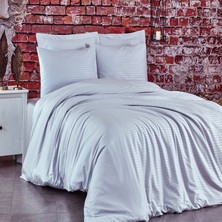 Komfort Home Çizgili Pamuk Saten Battal Boy Nevresim Takımı