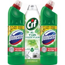 Domestos Dağ Esintisi 2 X 750 Ml + Cif Tüm Yüzeyler İçin Jel 750 Ml