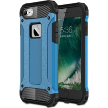 Case World Apple iPhone 6 Plus / 6s Plus Kapak Çift Katmanlı Zırh Tank Kılıf Mavi