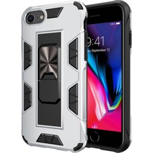 Case World Apple iPhone 6s Kapak Standlı Mıknatıslı Tank Kılıf Gri