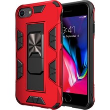 Case World Apple iPhone 6s Kapak Standlı Mıknatıslı Tank Kılıf Kırmızı