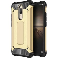 Case World Huawei Mate 10 Lite Kapak Çift Katmanlı Zırh Tank Kılıf Gold
