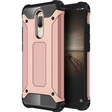 Case World Huawei Mate 10 Lite Kapak Çift Katmanlı Zırh Tank Kılıf Rose Gold
