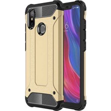 Case World Xiaomi Mi 8 SE Kapak Çift Katmanlı Zırh Tank Kılıf Gold