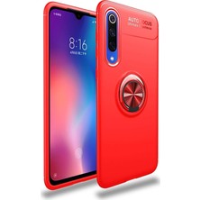 Case World Xiaomi Mi 9 SE Kılıf Renkli Yüzüklü Manyetik Silikon Kapak Kırmızı