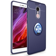 Case World Xiaomi Redmi Note 4X Kılıf Renkli Yüzüklü Manyetik Silikon Kapak Mavi