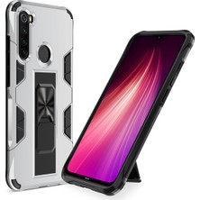 Case World Xiaomi Redmi Note 8 Kapak Standlı Mıknatıslı Tank Kılıf Gri
