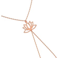 İndigo Takı Sade Lotus Çiçeği Rose Gümüş Şahmeran