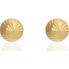 Milet Kuyumculuk 14 Ayar Desenli Top Küpe