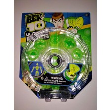 Ben 10 Saat Işıklı ve 10 Adet Figürlü Set Benten Saat Yeşil