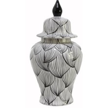 OTANTİK ÇİNİ  Yaprak Dekorlu Dekoratif Şah Vazo 20X35 cm