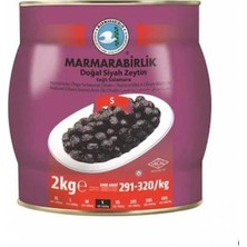 Marmarabirlik S Hususi Yağlı Sele Siyah Zeytin 291-320 2 kg Teneke