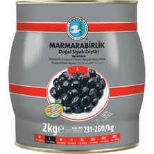 Marmarabirlik L Hiper Salamura Siyah Zeytin 231-260 2 kg Teneke