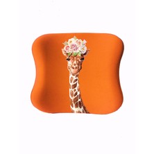 Officeküp Uzaktan Eğitim Çocuk Çalışma Masası Sandalyesi Visco Bel Yastığı - Turuncu Zürafa