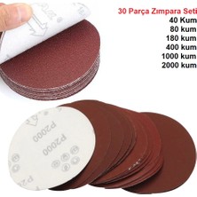 Depolife 115MM Cırtlı Zımpara Seti 40 Kum 80 Kum 120 kum 180 Kum 400 Kum 800 Kum  30 Adet Kuru Zımpara Seti