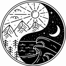 Sticker Atölyesi Outdoor Ying Yang Sticker - 22050