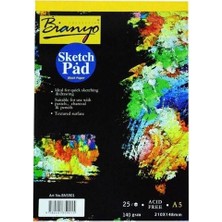 Bianyo A5 Sketch Pad Eskiz Defteri Siyah 25 Yaprak 140 Gram