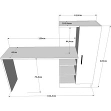 Robin Home  Arthur Kitaplıklı Çalışma Masası