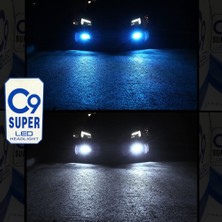 C9 Ultra Buz Mavi LED Xenon Soğutuculu Far Ampulü 9400 Lümen 10000K H3