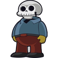 Sticker Fabrikası Şişman Kurukafa Kuru Kafa Sticker 00563