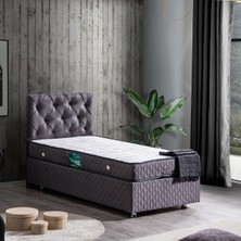 Setay Vita Tek Kişilik Baza Başlık Comfort Yatak Seti - Antrasit Gri