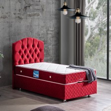 Setay Zümrüt Tek Kişilik Baza Başlık Orthosoft Yatak Seti - Bordo