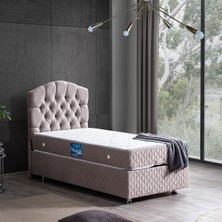 Setay Zümrüt Tek Kişilik Baza Başlık Orthosoft Yatak Seti - Gri