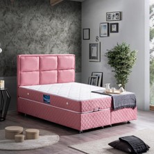 Setay Grand Çift Kişilik Baza Başlık Orthosoft Yatak Seti - Pembe