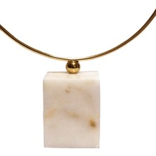 Lux & Marble Solis Ring - Beyaz Mermer Kaideli Pirinç Çember
