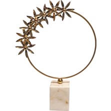 Lux & Marble Solis Ring - Beyaz Mermer Kaideli Pirinç Çember