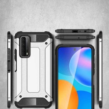 Case 4U Huawei P Smart 2021 Kılıf Military Armor Çift Katmanlı Crash Silikon Kılıf Altın