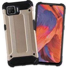 Case 4U Oppo A73 Kılıf Military Armor Çift Katmanlı Crash Silikon Kılıf Mavi