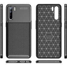 Case 4U Oppo A91 Kılıf Rugged Armor Karbon Desenli Lüx Negro Silikon Arka Kapak Siyah