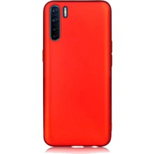 Case 4U Oppo A91 Kılıf Klasik Mat Renkli Yumuşak Premier Silikon Kırmızı