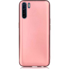 Case 4U Oppo A91 Kılıf Klasik Mat Renkli Yumuşak Premier Silikon Rose Gold