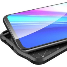 Case 4U Oppo Realme 7 Kılıf Rugan Armor Deri Görünümlü Yüksek Kalite Silikon Niss Kırmızı