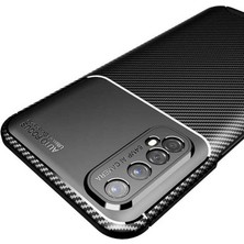 Case 4U Oppo Realme 7 Kılıf Rugged Armor Karbon Desenli Lüx Negro Silikon Arka Kapak Siyah