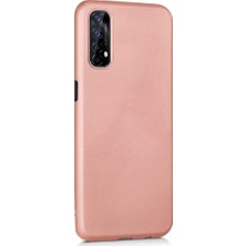 Case 4U Oppo Realme 7 Kılıf Klasik Mat Renkli Yumuşak Premier Silikon Altın