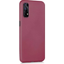 Case 4U Oppo Realme 7 Kılıf Klasik Mat Renkli Yumuşak Premier Silikon Koyu Mor